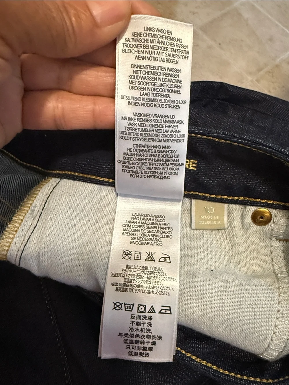 Michael Kors Dark Blue High-Rise Flare Jeans with Multi-Button Front